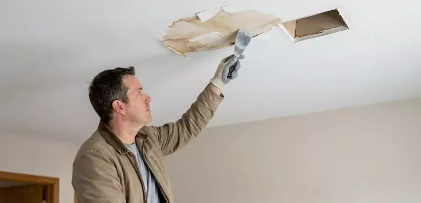Ceiling Water Stain and Drywall Repair in Winston